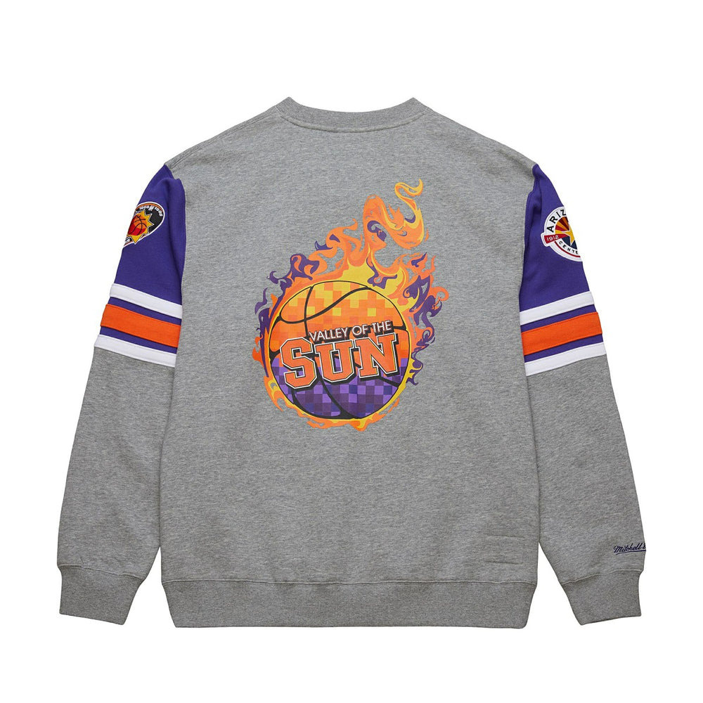 Mitchell & Ness Phoenix Suns Hardwood Classics All Over 4.0 Pullover Sweatshirt Heather Gray