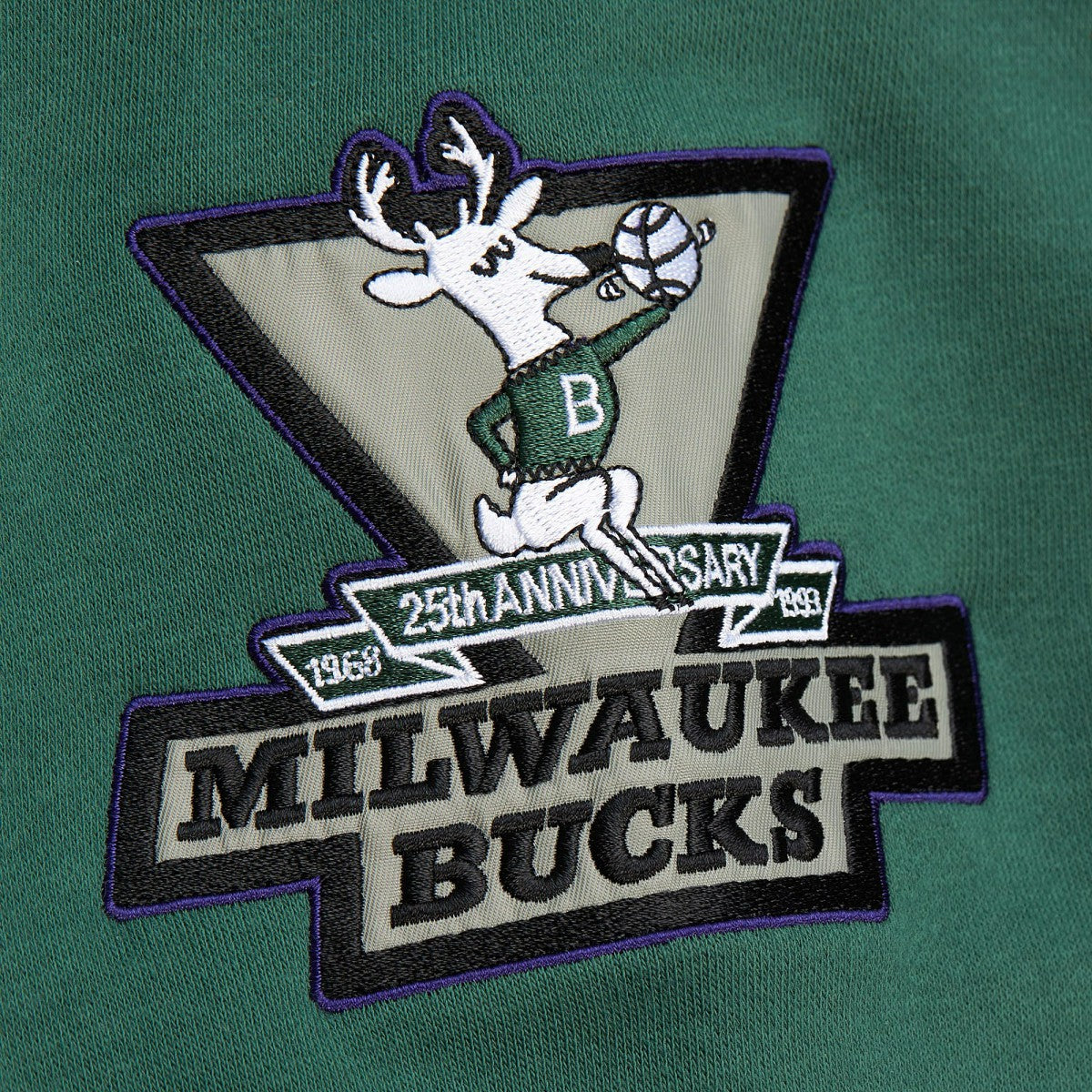 Mitchell & Ness Milwaukee Bucks Hardwood Classics All Over 4.0 Pullover Sweatshirt Heather Gray