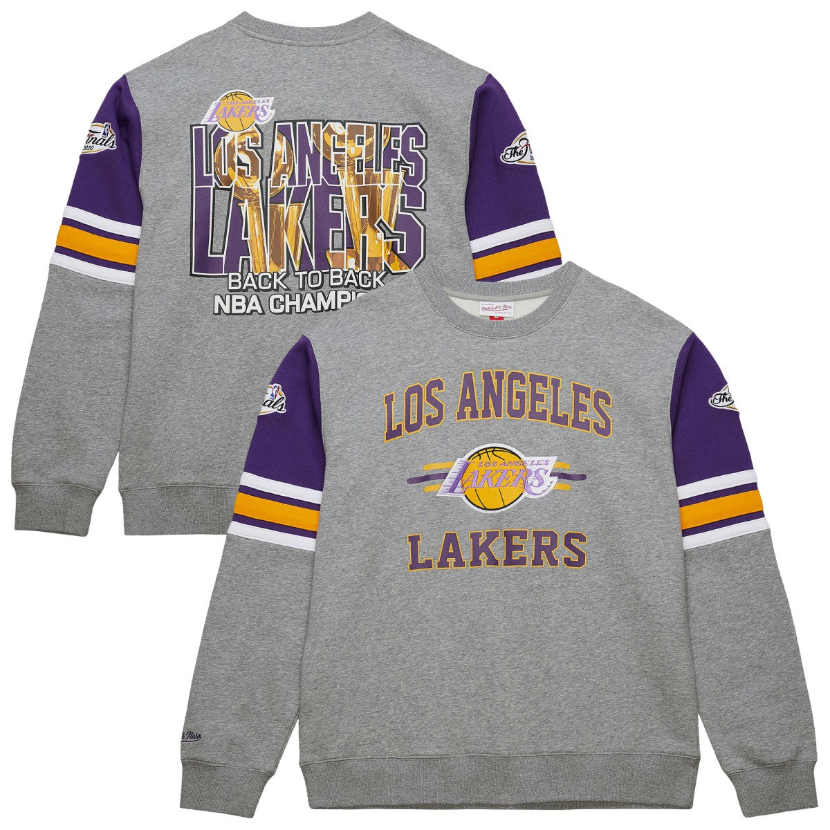 Mitchell & Ness Los Angeles Lakers Hardwood Classics All Over 4.0 Pullover Sweatshirt Heather Gray