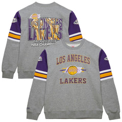 Mitchell & Ness Los Angeles Lakers Hardwood Classics All Over 4.0 Pullover Sweatshirt Heather Gray