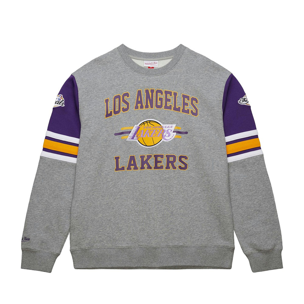 Mitchell & Ness Los Angeles Lakers Hardwood Classics All Over 4.0 Pullover Sweatshirt Heather Gray
