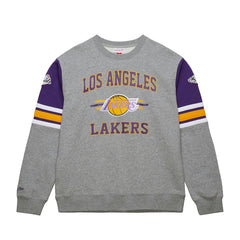 Mitchell & Ness Los Angeles Lakers Hardwood Classics All Over 4.0 Pullover Sweatshirt Heather Gray