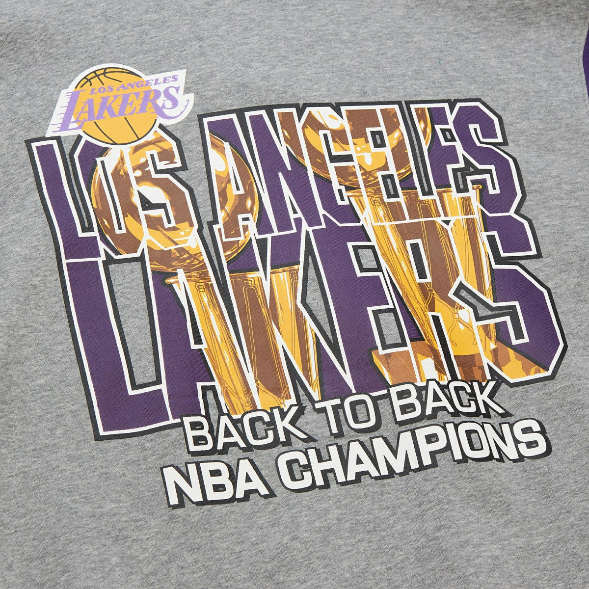 Mitchell & Ness Los Angeles Lakers Hardwood Classics All Over 4.0 Pullover Sweatshirt Heather Gray