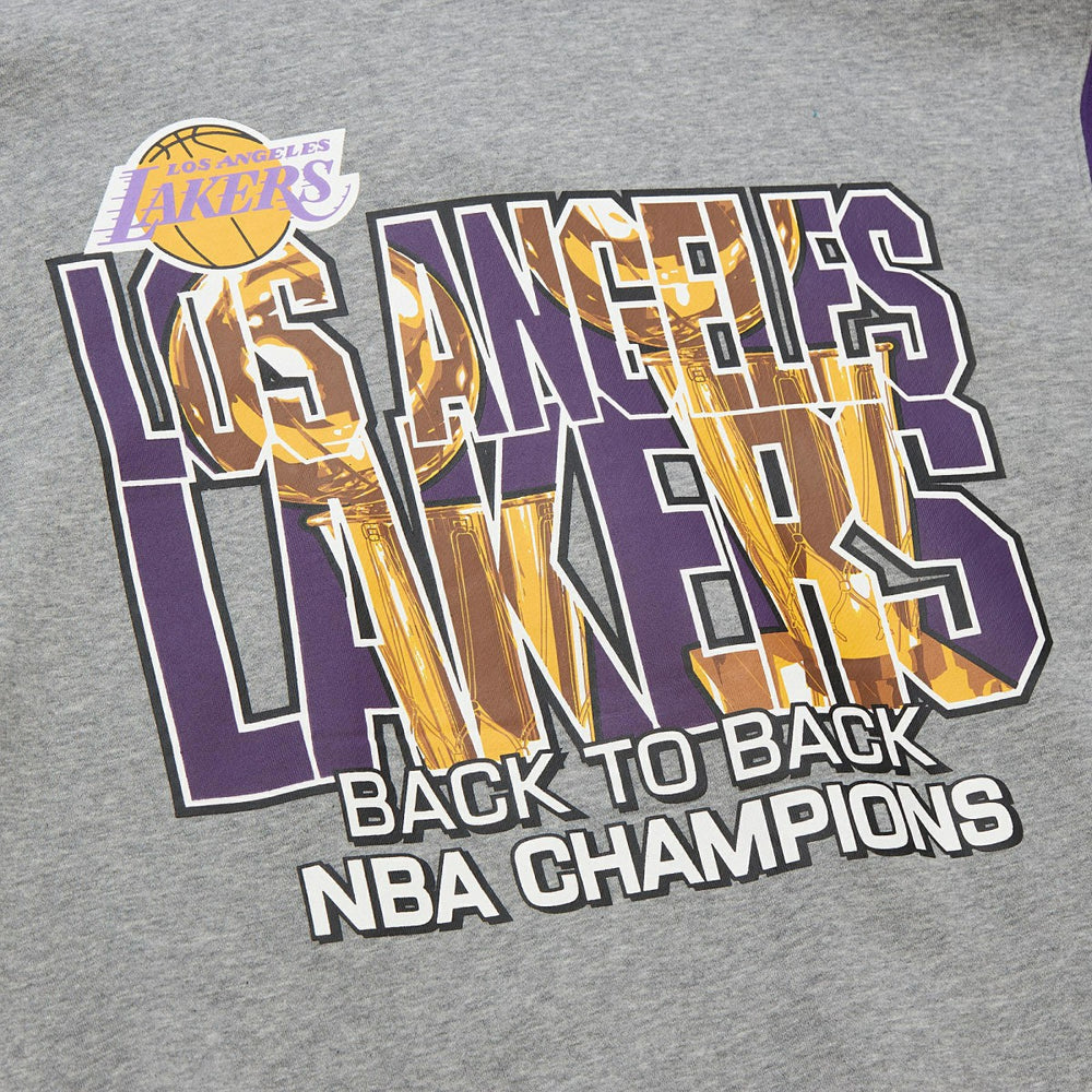 Mitchell & Ness Los Angeles Lakers Hardwood Classics All Over 4.0 Pullover Sweatshirt Heather Gray