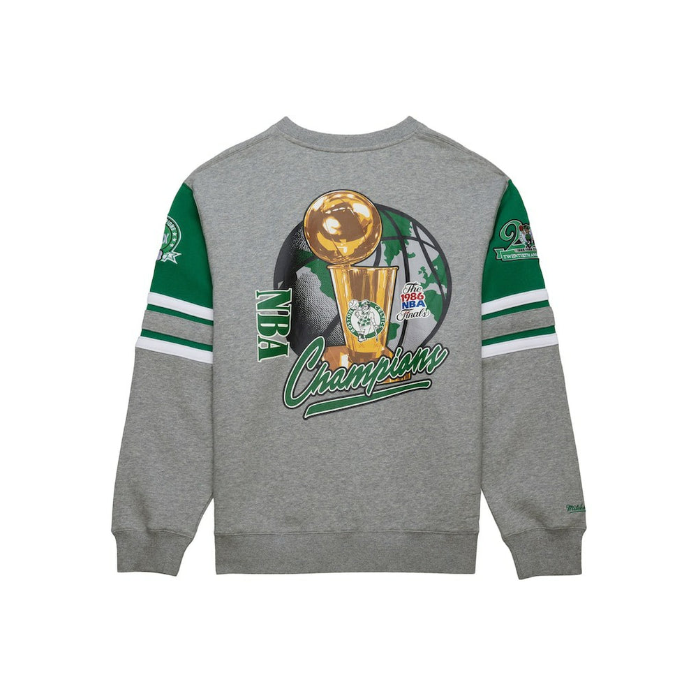 Mitchell & Ness Boston Celtics Hardwood Classics All Over 4.0 Pullover Sweatshirt Heather Gray