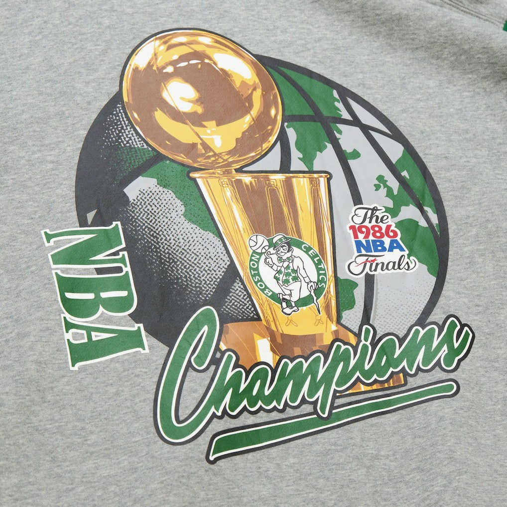 Mitchell & Ness Boston Celtics Hardwood Classics All Over 4.0 Pullover Sweatshirt Heather Gray