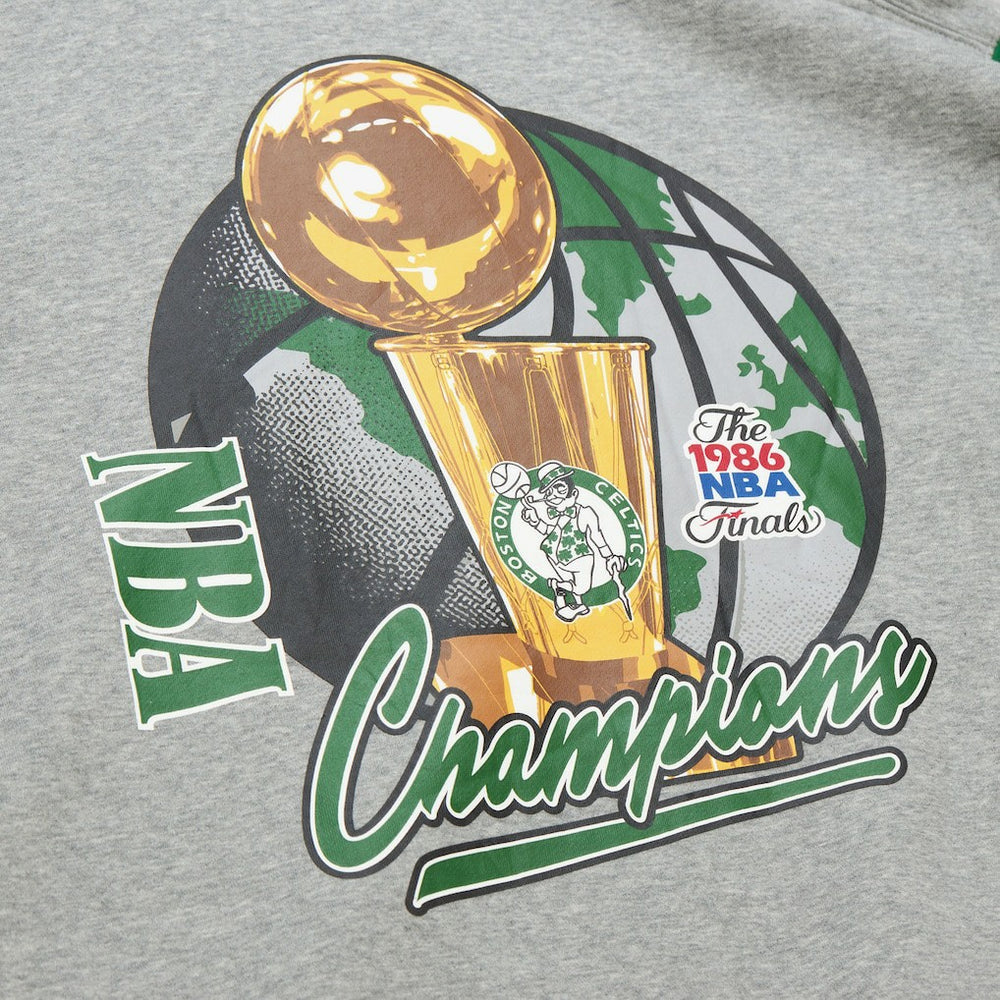 Mitchell & Ness Boston Celtics Hardwood Classics All Over 4.0 Pullover Sweatshirt Heather Gray