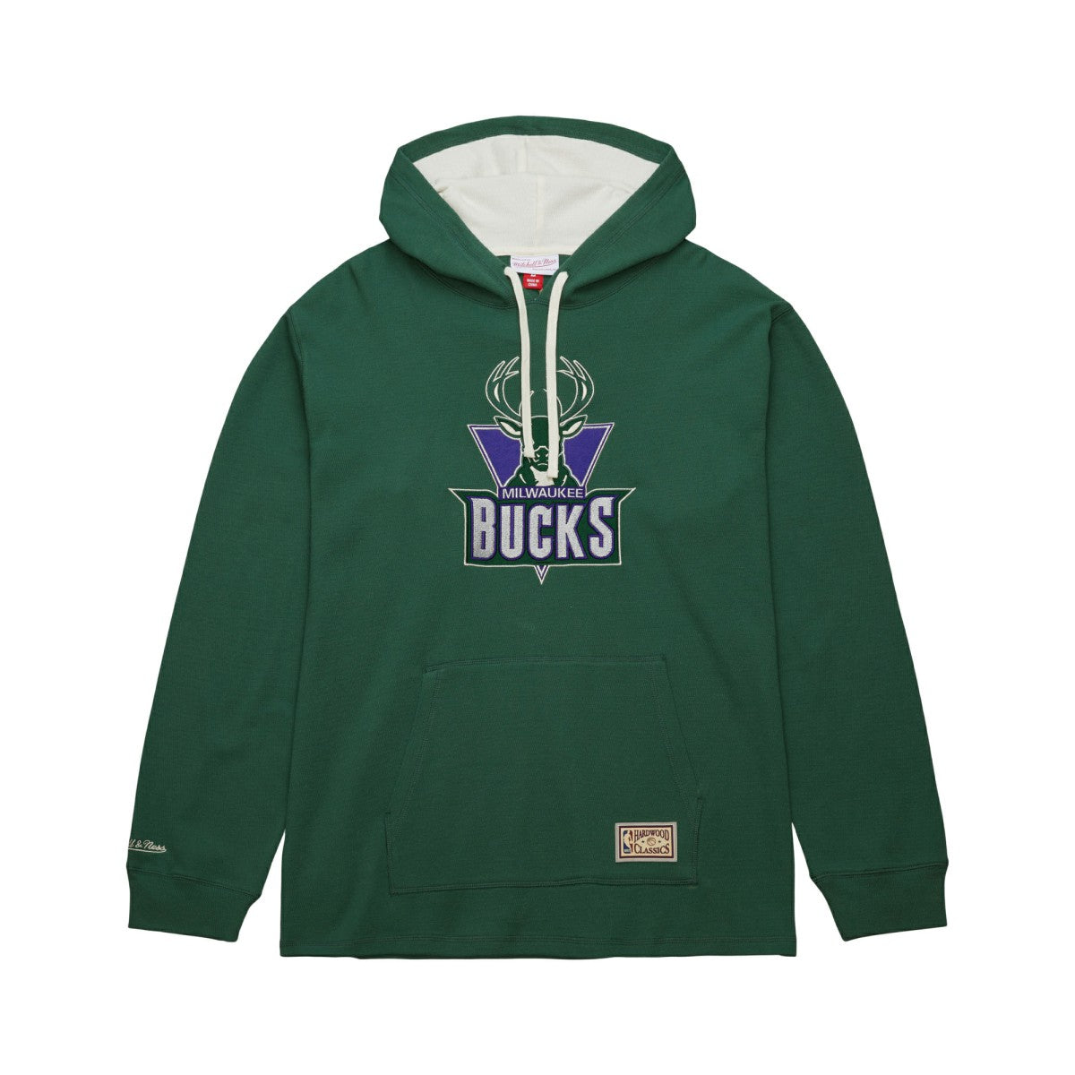 Mitchell & Ness Milwaukee Bucks Hardwood Classics Lightweight Thermal Pullover Hoodie Green