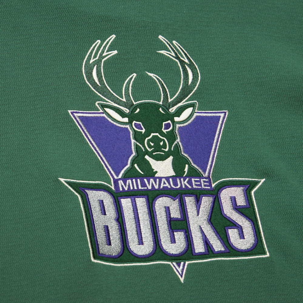 Mitchell & Ness Milwaukee Bucks Hardwood Classics Lightweight Thermal Pullover Hoodie Green