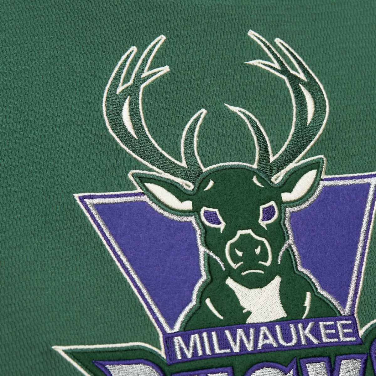 Mitchell & Ness Milwaukee Bucks Hardwood Classics Lightweight Thermal Pullover Hoodie Green