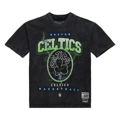 Mitchell & Ness Boston Celtics Unisex Hardwood Classics Vintage Voltage Premium Heavyweight T-Shirt Black
