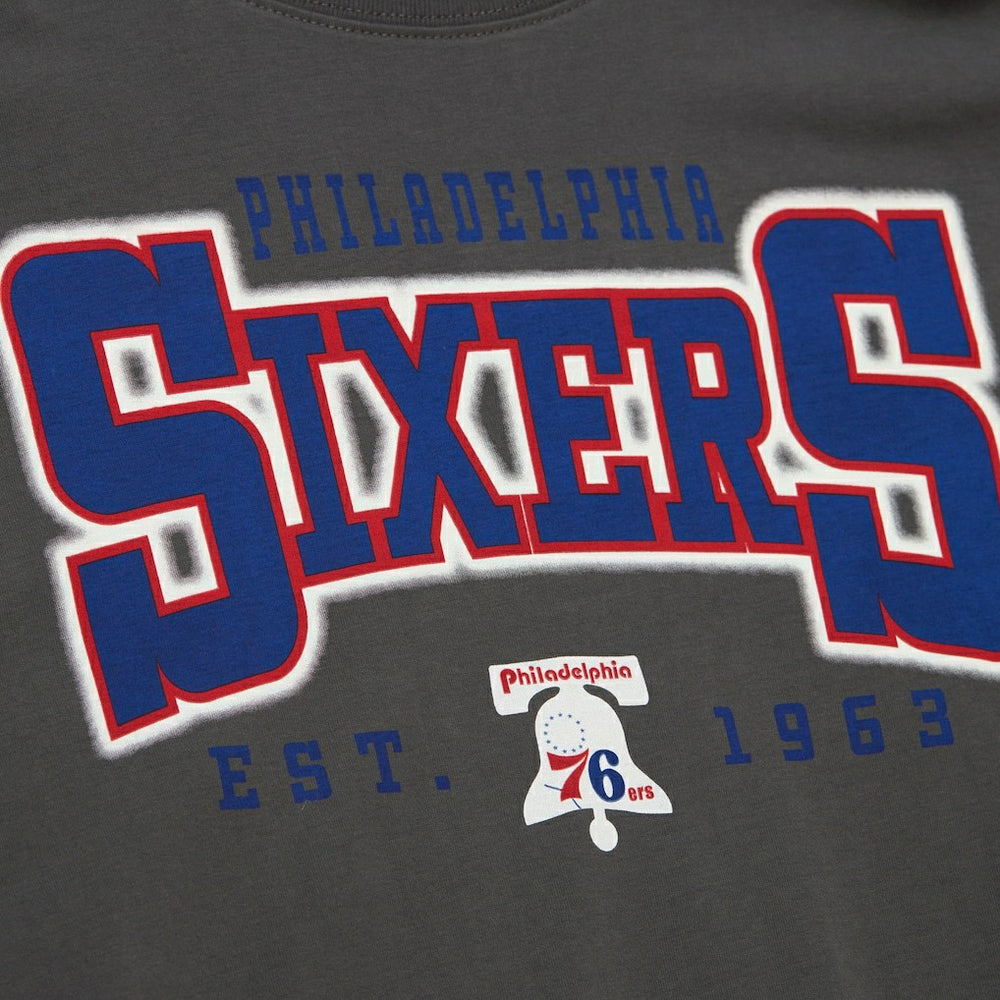 Mitchell & Ness Philadelphia 76ers Women's Hardwood Classics Oversized Boyfriend T-Shirt Charcoal