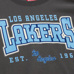 Mitchell & Ness Los Angeles Lakers Women's Hardwood Classics Oversized Boyfriend T-Shirt Charcoal