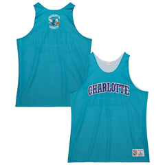 Mitchell & Ness Charlotte Hornets Hardwood Classics Reversible Mesh Practice Jersey Teal/White