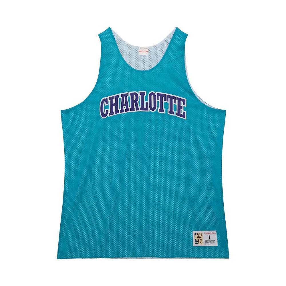 Mitchell & Ness Charlotte Hornets Hardwood Classics Reversible Mesh Practice Jersey Teal/White