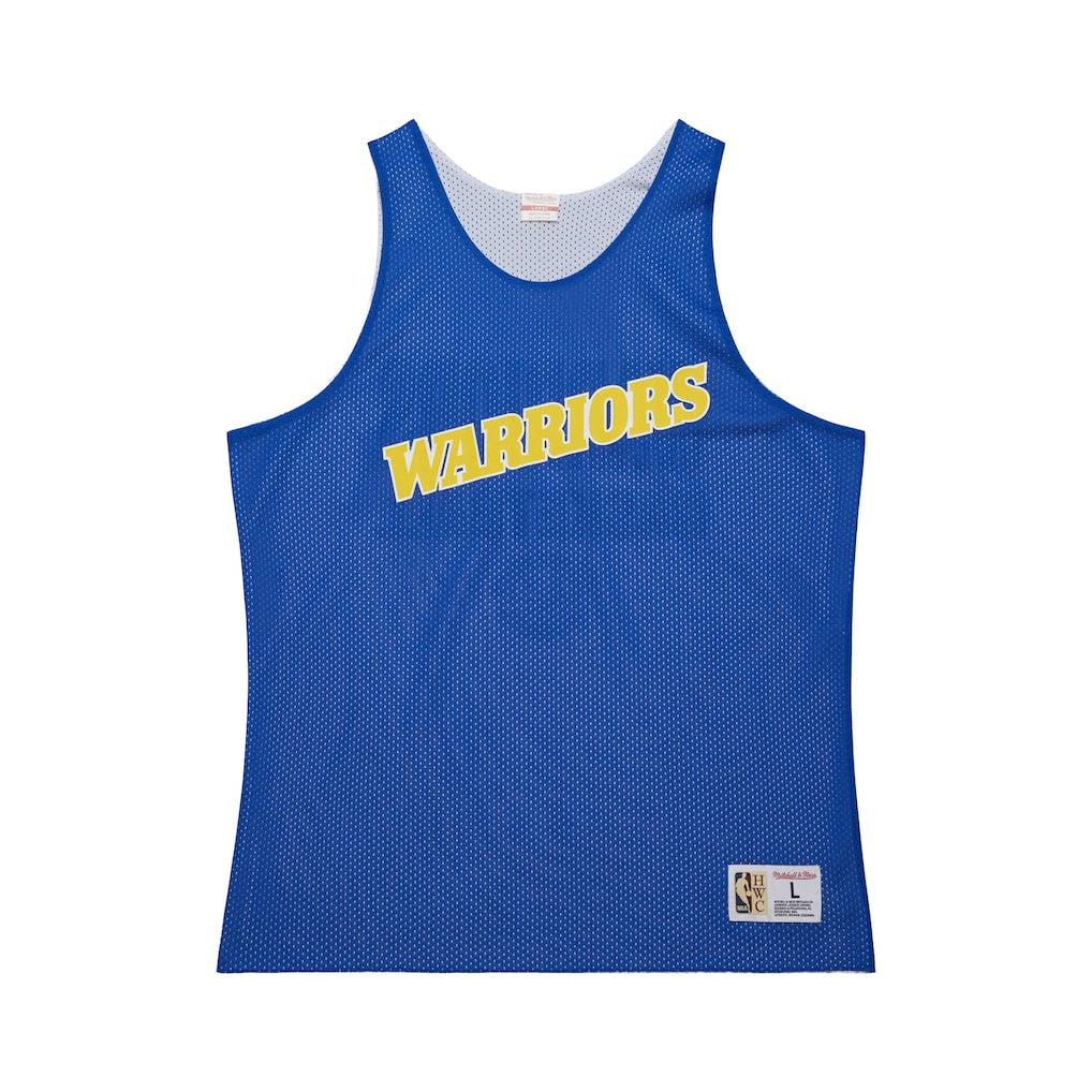 Mitchell & Ness Golden State Warriors Hardwood Classics Reversible Mesh Practice Jersey Royal/White