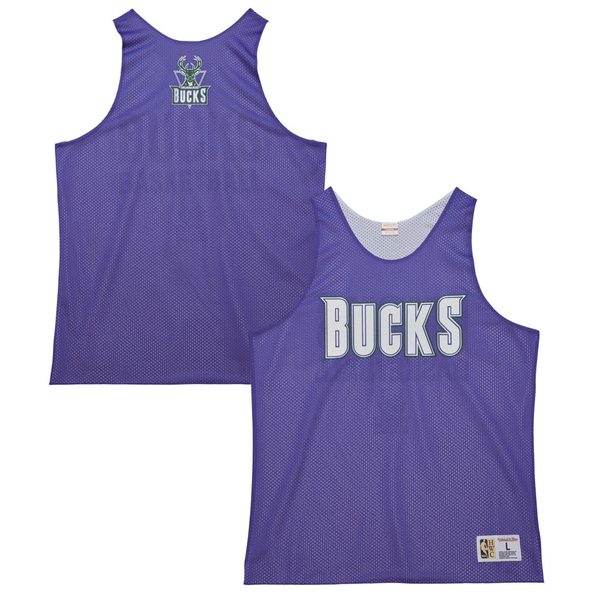 Mitchell & Ness Milwaukee Bucks Hardwood Classics Reversible Mesh Practice Jersey Purple/White
