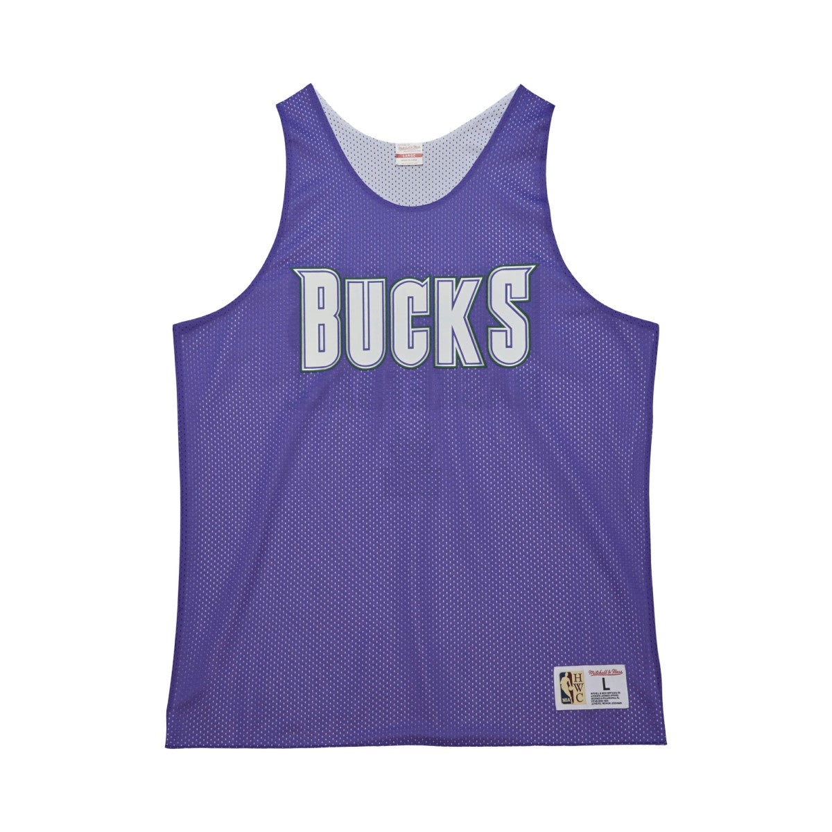 Mitchell & Ness Milwaukee Bucks Hardwood Classics Reversible Mesh Practice Jersey Purple/White