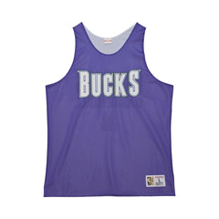 Mitchell & Ness Milwaukee Bucks Hardwood Classics Reversible Mesh Practice Jersey Purple/White