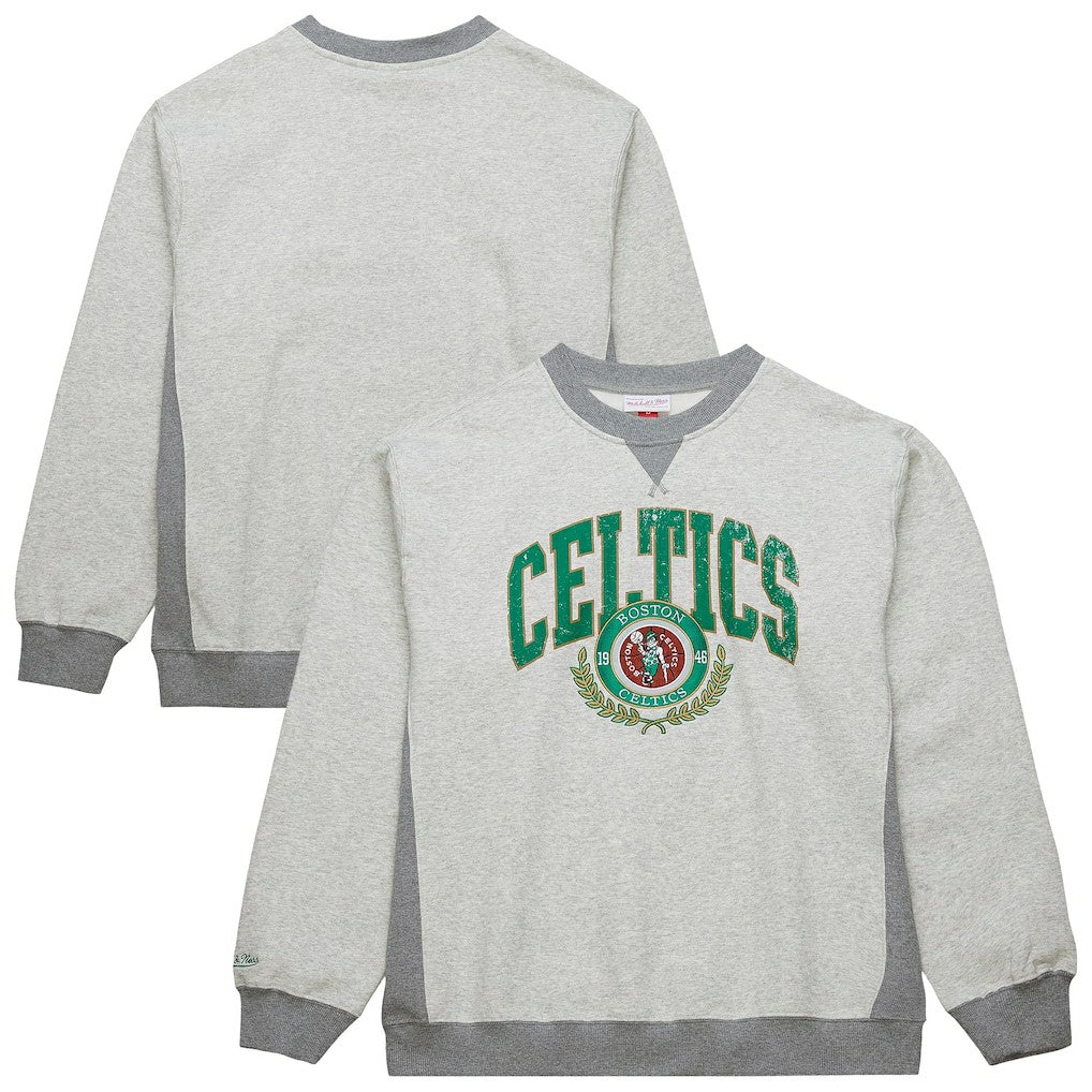 Mitchell & Ness Boston Celtics Vintage Logo Pullover Sweatshirt Heather Gray