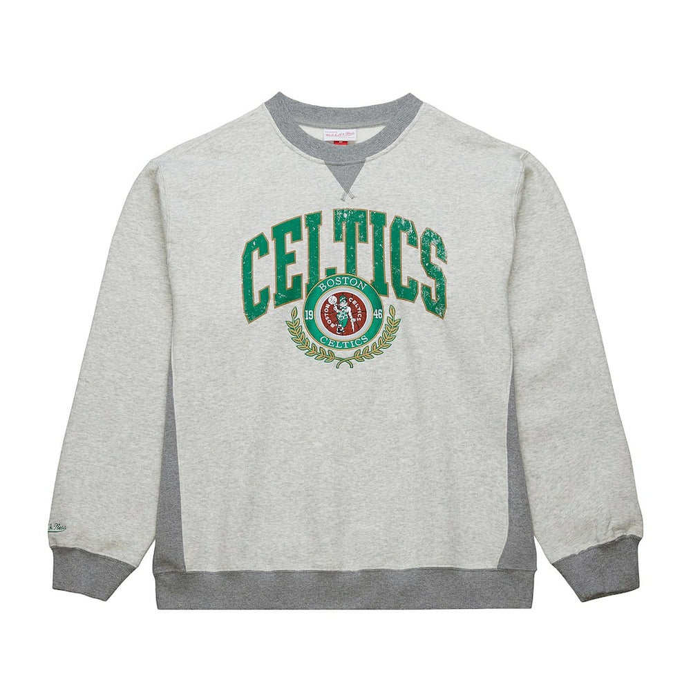 Mitchell & Ness Boston Celtics Vintage Logo Pullover Sweatshirt Heather Gray