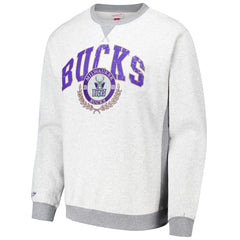 Mitchell & Ness Milwaukee Bucks Vintage Logo Pullover Sweatshirt Heather Gray