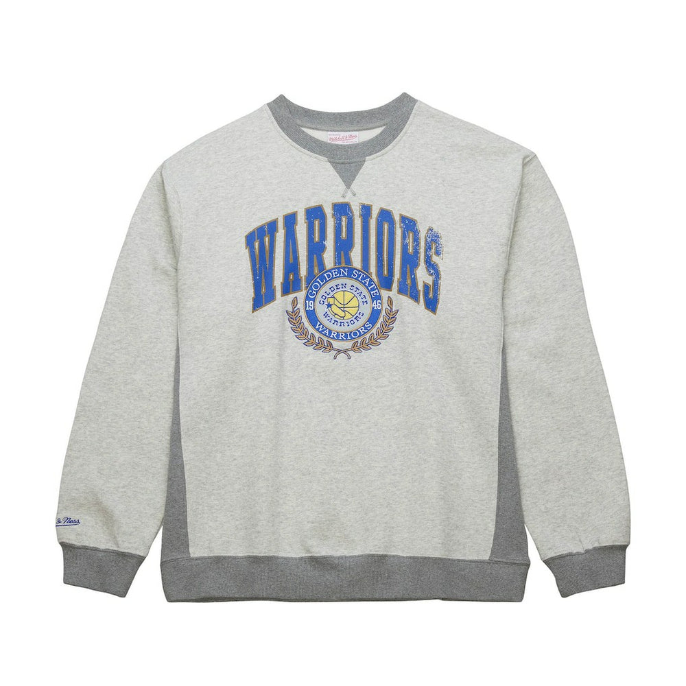Mitchell & Ness Golden State Warriors Vintage Logo Pullover Sweatshirt Heather Gray