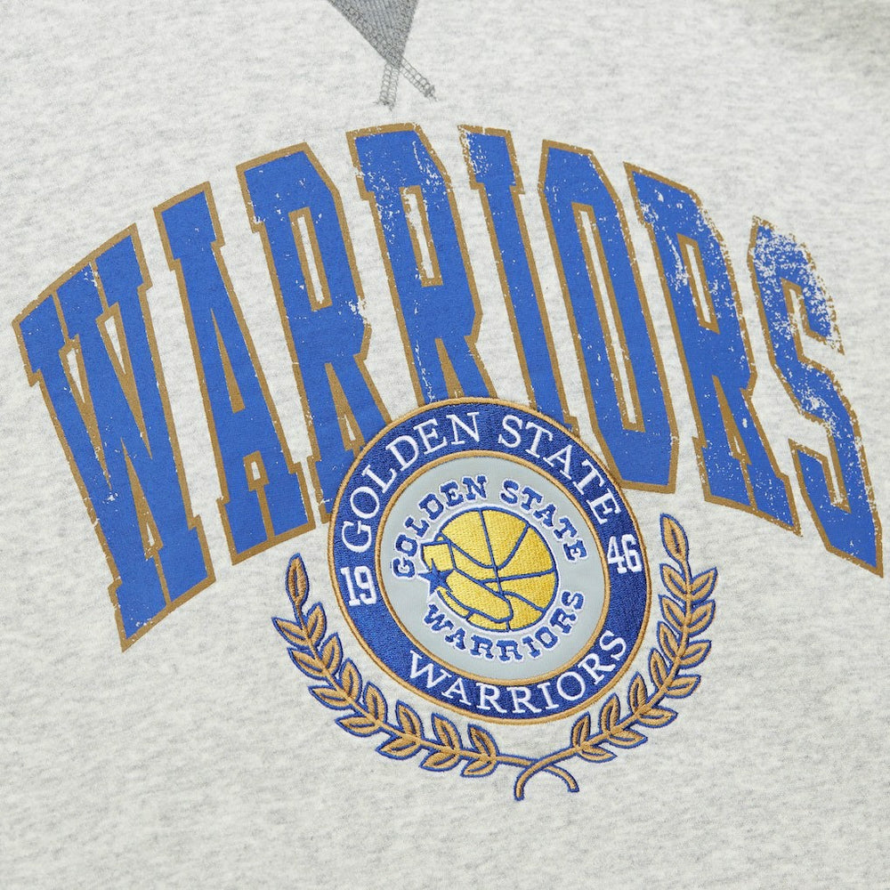 Mitchell & Ness Golden State Warriors Vintage Logo Pullover Sweatshirt Heather Gray
