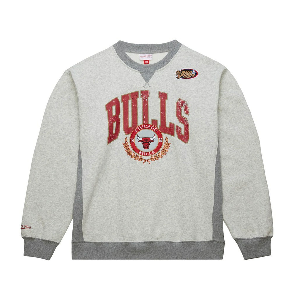 Mitchell & Ness Chicago Bulls Vintage Logo Pullover Sweatshirt Heather Gray