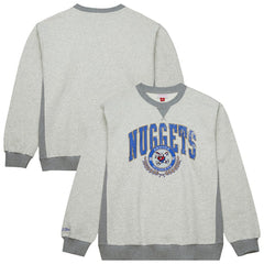 Mitchell & Ness Denver Nuggets Vintage Logo Pullover Sweatshirt Heather Gray