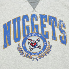 Mitchell & Ness Denver Nuggets Vintage Logo Pullover Sweatshirt Heather Gray