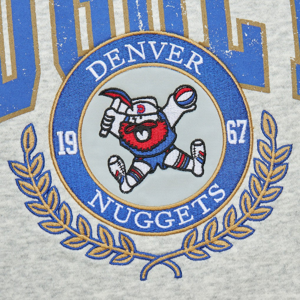 Mitchell & Ness Denver Nuggets Vintage Logo Pullover Sweatshirt Heather Gray