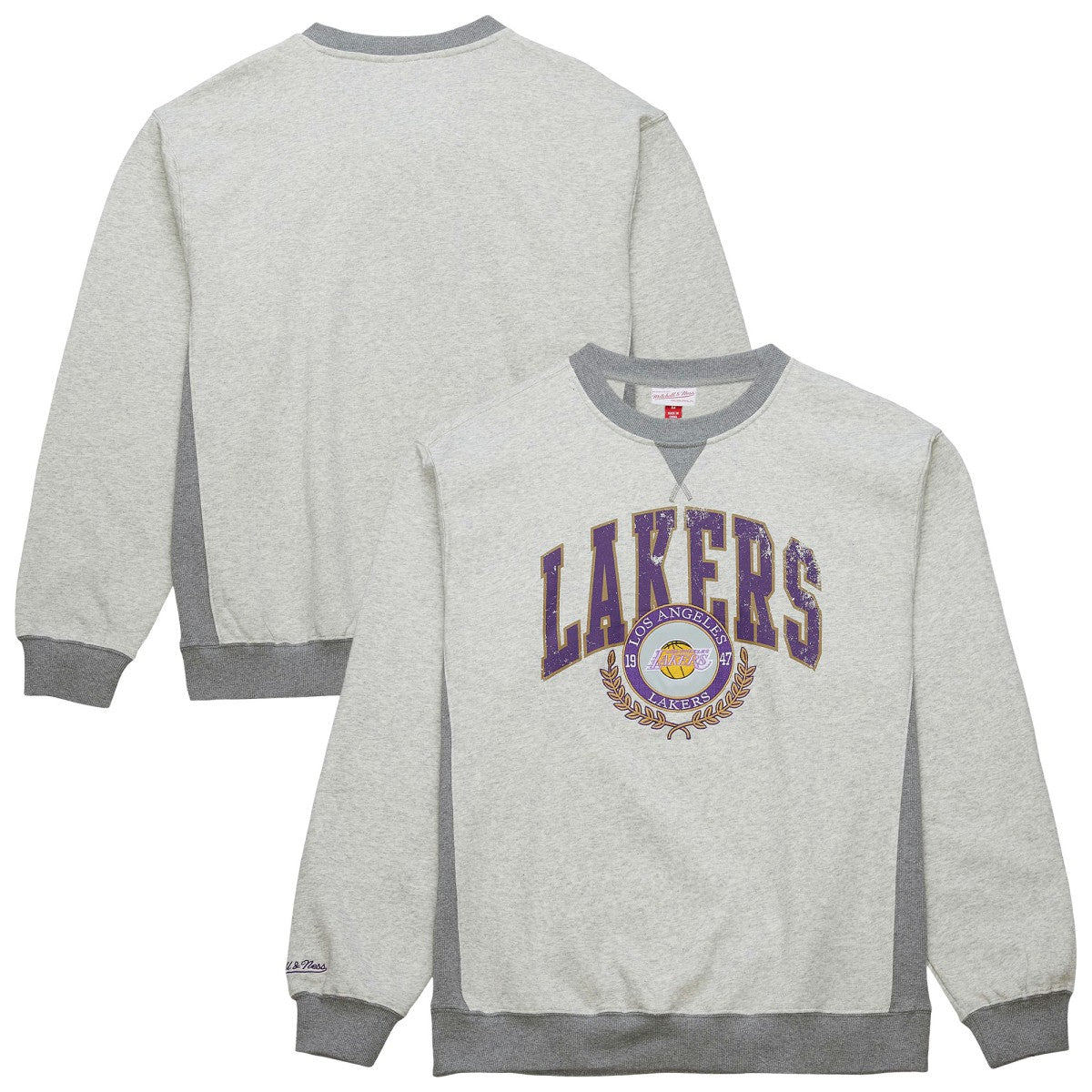 Mitchell & Ness Los Angeles Lakers Vintage Logo Pullover Sweatshirt Heather Gray