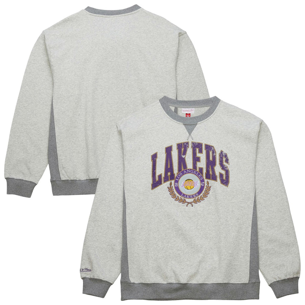 Mitchell & Ness Los Angeles Lakers Vintage Logo Pullover Sweatshirt Heather Gray
