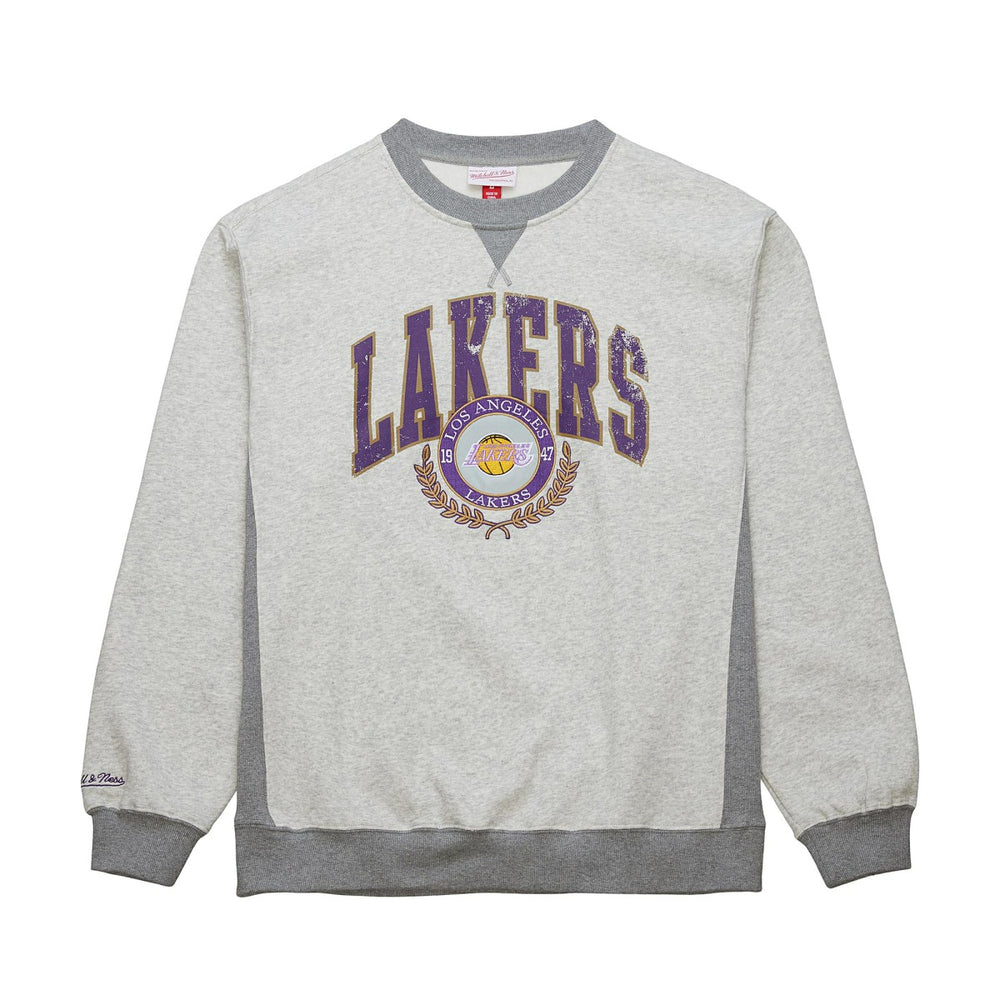 Mitchell & Ness Los Angeles Lakers Vintage Logo Pullover Sweatshirt Heather Gray