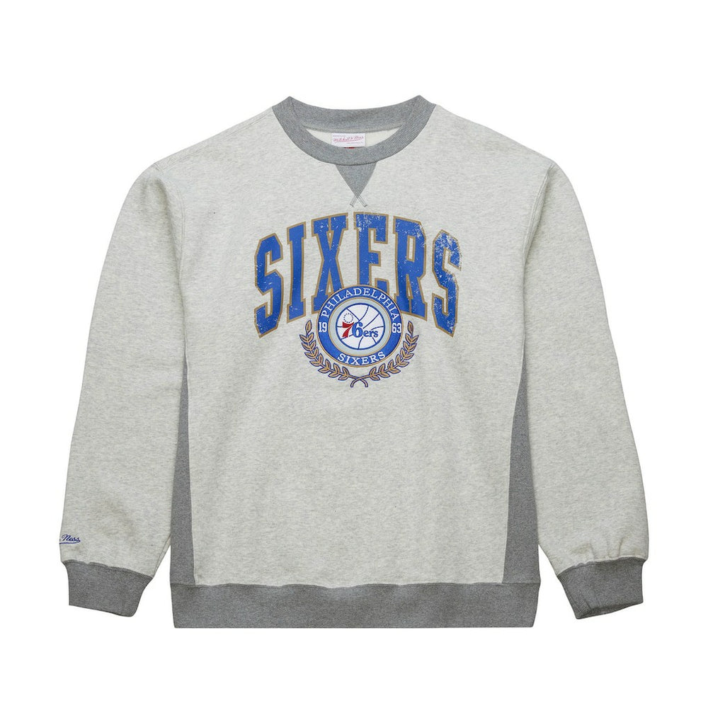 Mitchell & Ness Philadelphia 76ers Vintage Logo Pullover Sweatshirt Heather Gray