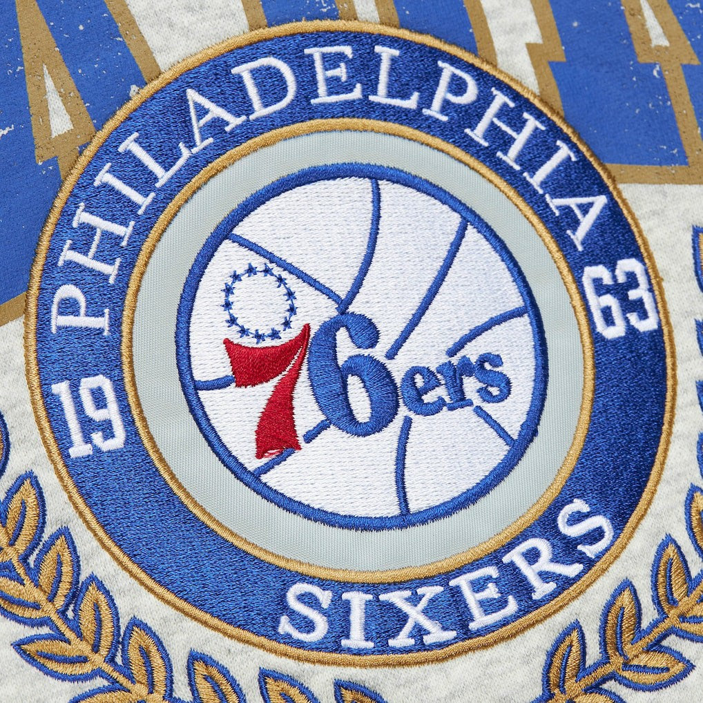 Mitchell & Ness Philadelphia 76ers Vintage Logo Pullover Sweatshirt Heather Gray