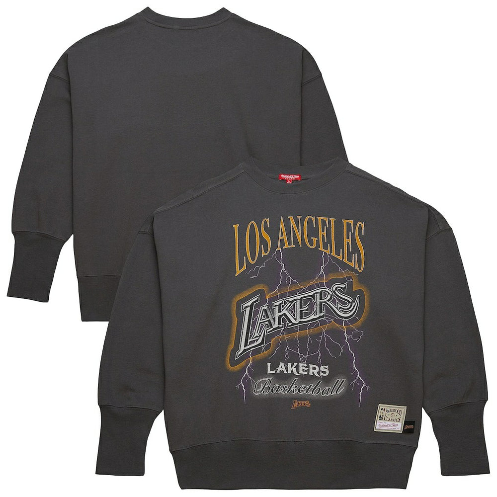 Mitchell & Ness Los Angeles Lakers Women's Hardwood Classics Lightweight Pullover Sweatshirt Charcoal
