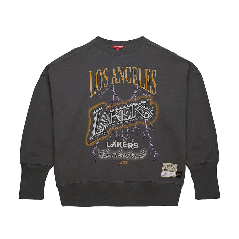 Mitchell & Ness Los Angeles Lakers Women's Hardwood Classics Lightweight Pullover Sweatshirt Charcoal