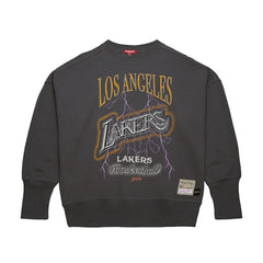 Mitchell & Ness Los Angeles Lakers Women's Hardwood Classics Lightweight Pullover Sweatshirt Charcoal