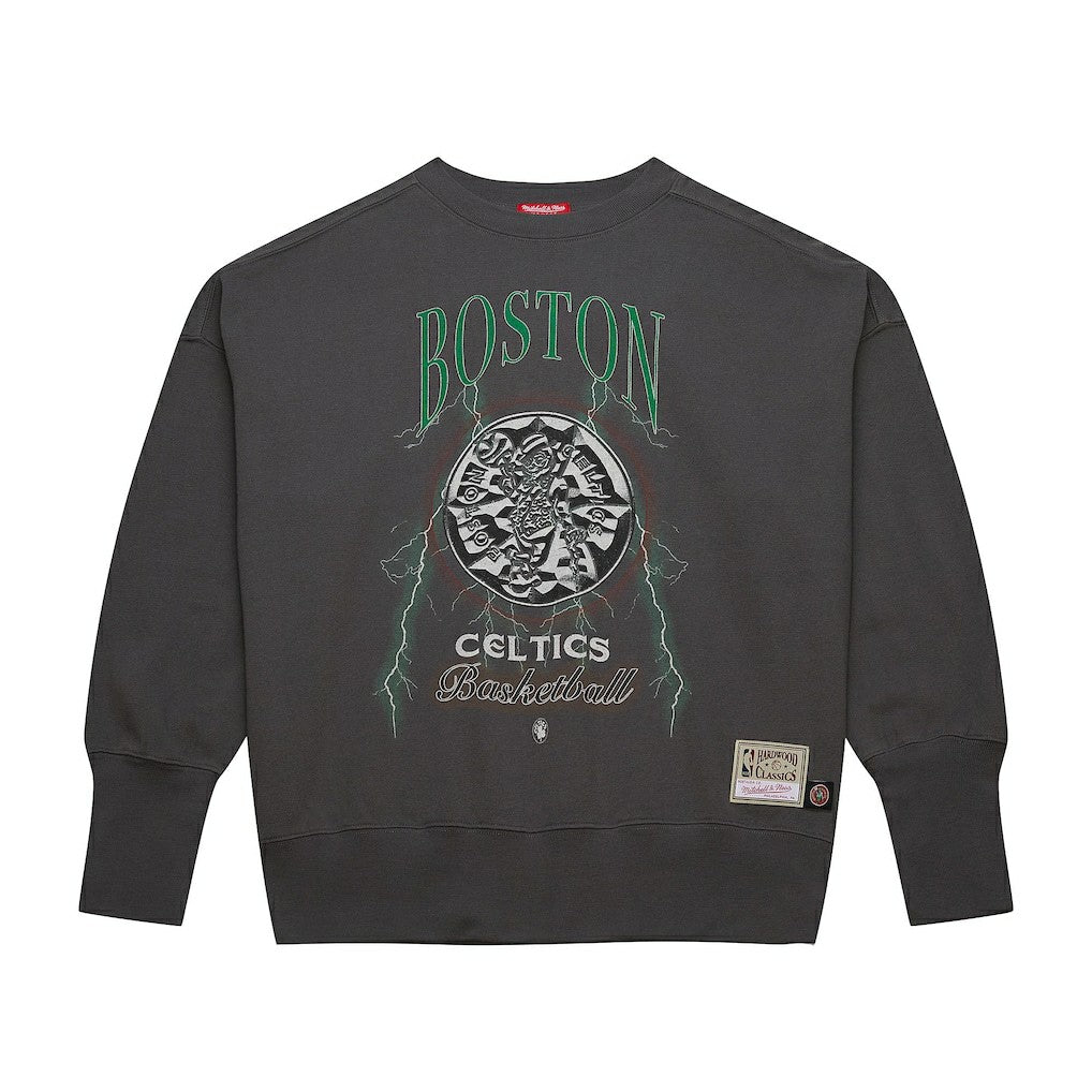 Mitchell & Ness Boston Celtics Women's Hardwood Classics Lightweight Pullover Sweatshirt Charcoal