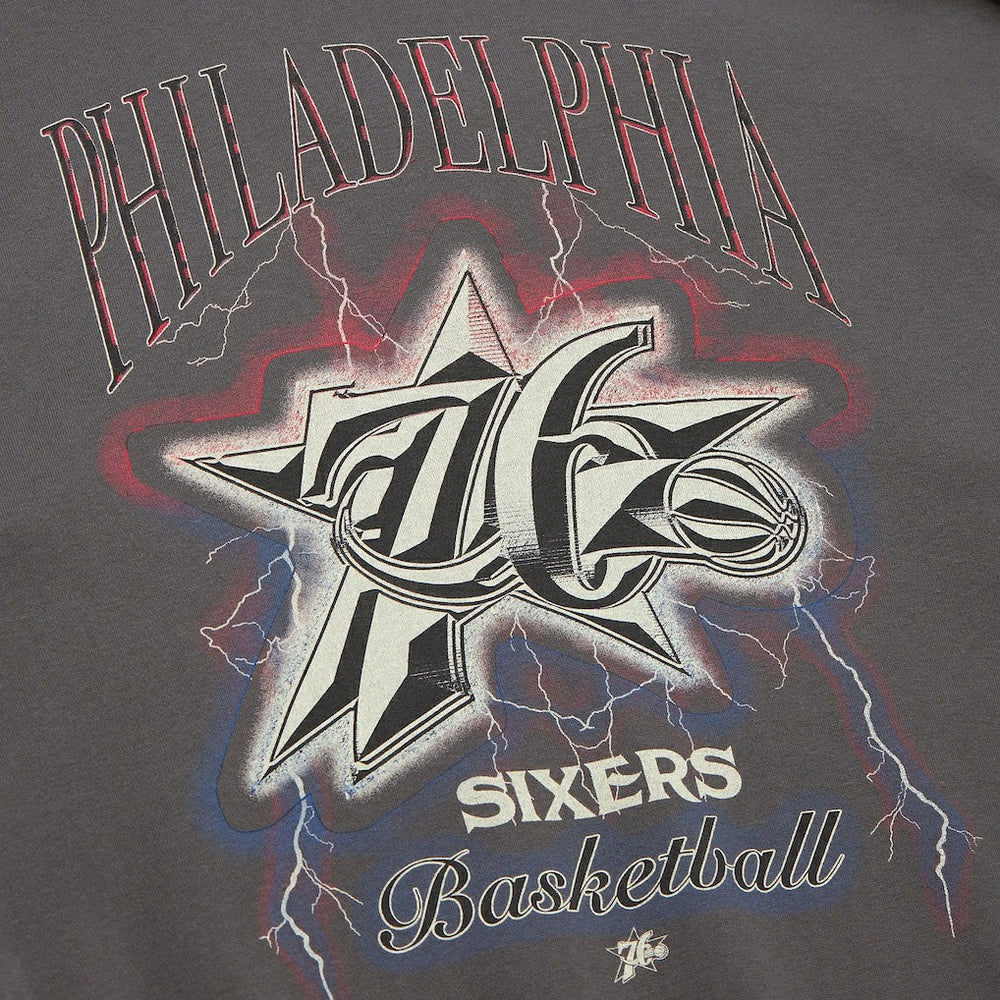 Mitchell & Ness Philadelphia 76ers Women's Hardwood Classics Lightweight Pullover Sweatshirt Charcoal