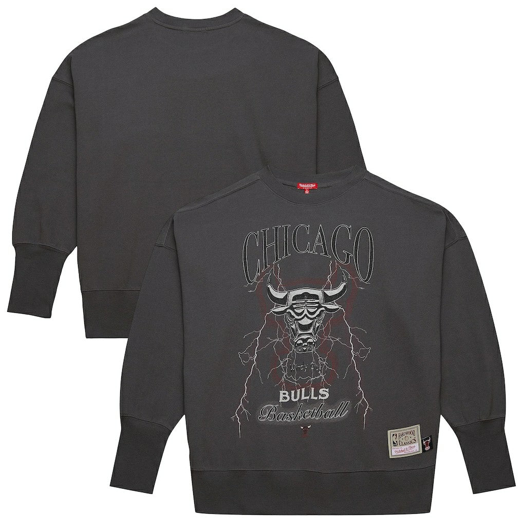 Mitchell & Ness Chicago Bulls Women's Hardwood Classics Lightweight Pullover Sweatshirt Charcoal