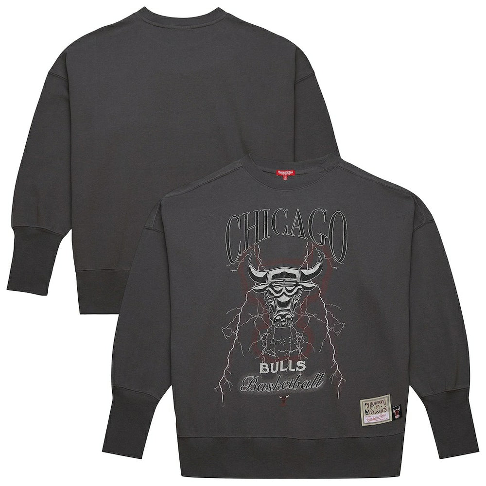 Mitchell & Ness Chicago Bulls Women's Hardwood Classics Lightweight Pullover Sweatshirt Charcoal