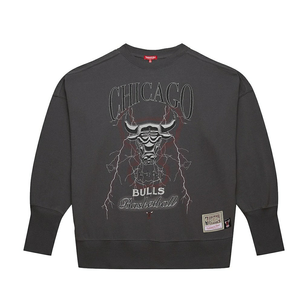 Mitchell & Ness Chicago Bulls Women's Hardwood Classics Lightweight Pullover Sweatshirt Charcoal