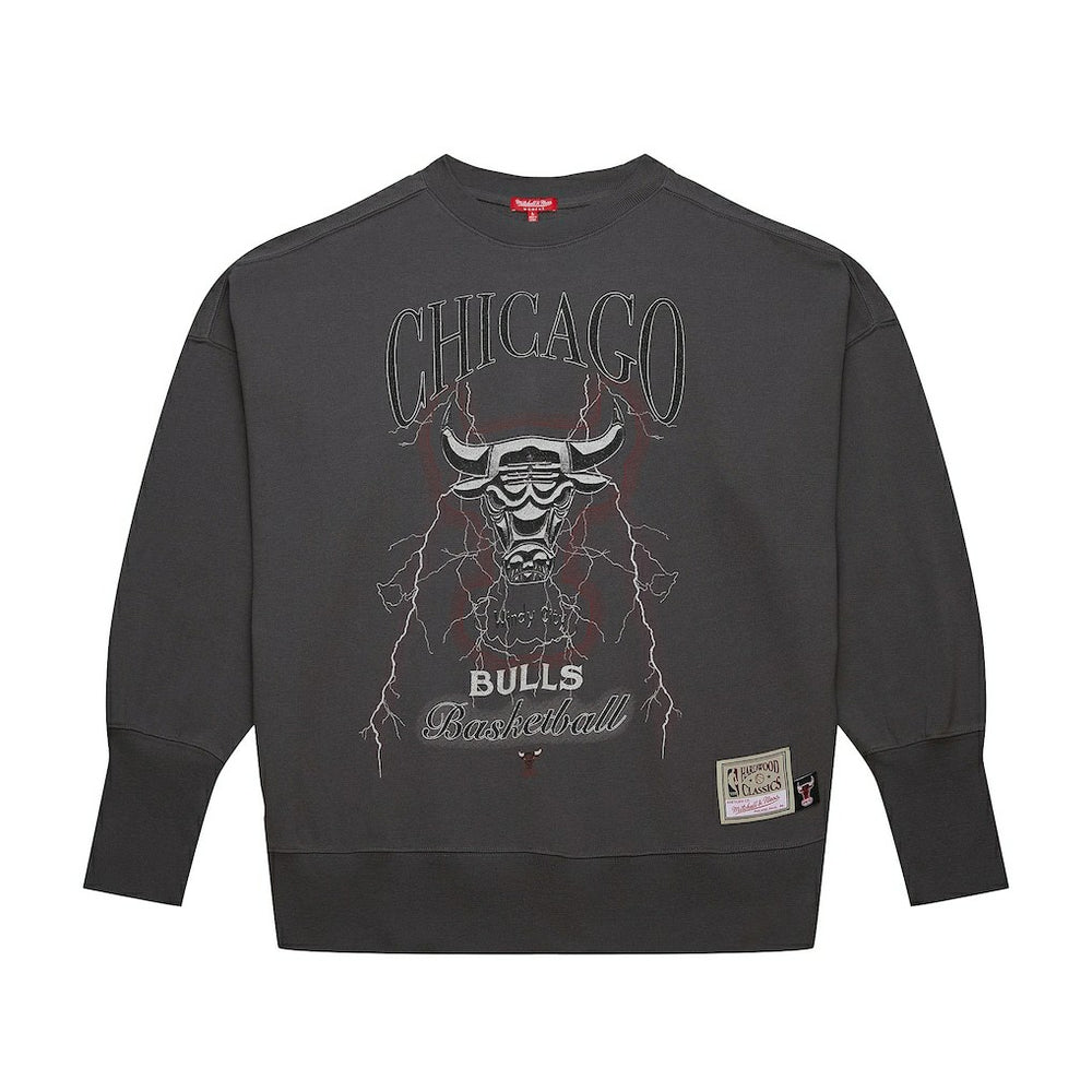 Mitchell & Ness Chicago Bulls Women's Hardwood Classics Lightweight Pullover Sweatshirt Charcoal
