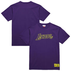 Mitchell & Ness Los Angeles Lakers Hardwood Classics Neon Nights Premium T-Shirt Purple