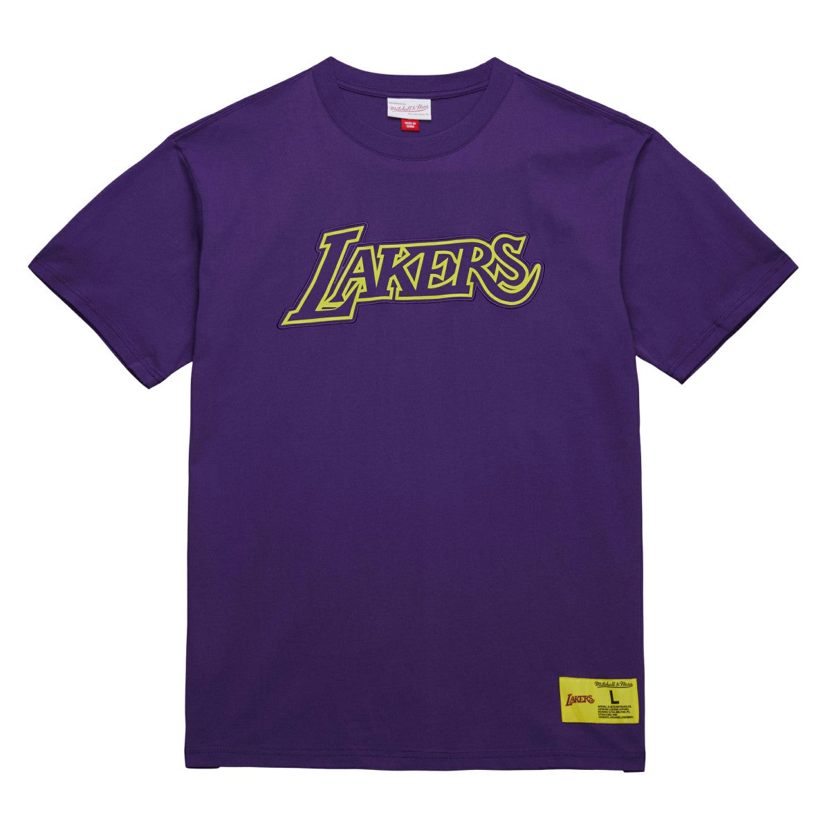 Mitchell & Ness Los Angeles Lakers Hardwood Classics Neon Nights Premium T-Shirt Purple