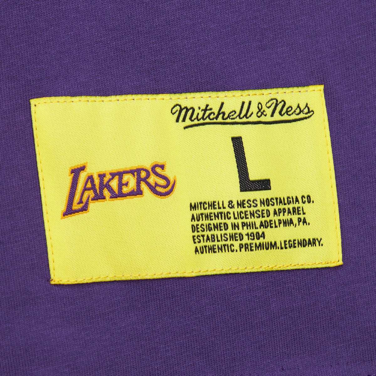 Mitchell & Ness Los Angeles Lakers Hardwood Classics Neon Nights Premium T-Shirt Purple