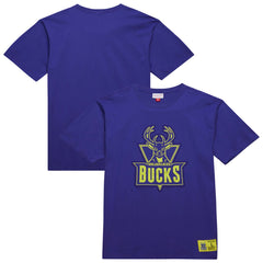 Mitchell & Ness Milwaukee Bucks Hardwood Classics Neon Nights Premium T-Shirt Purple